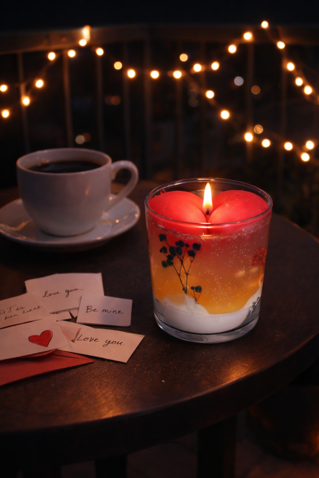 Sevgililer Günü Tasarımlı Kokulu Mum