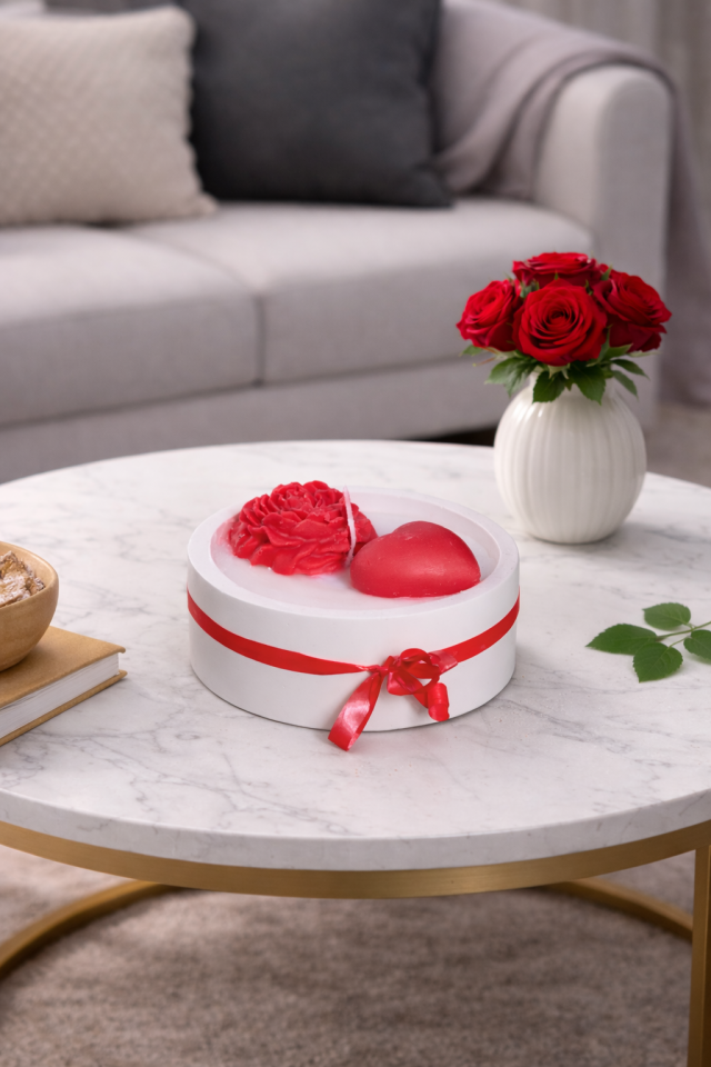 Sevgililer Günü Tasarımlı Kokulu Mum