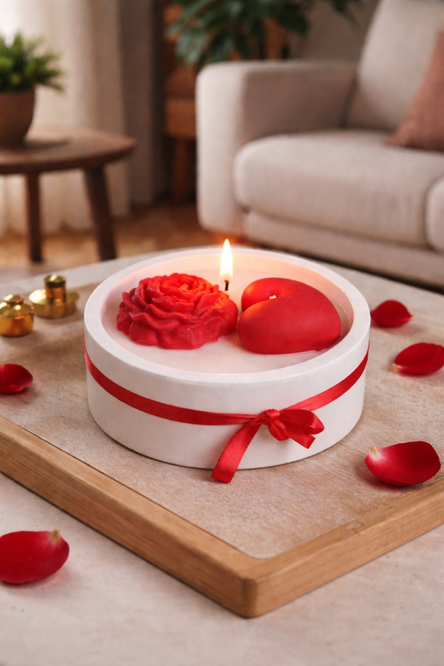 Sevgililer Günü Tasarımlı Kokulu Mum