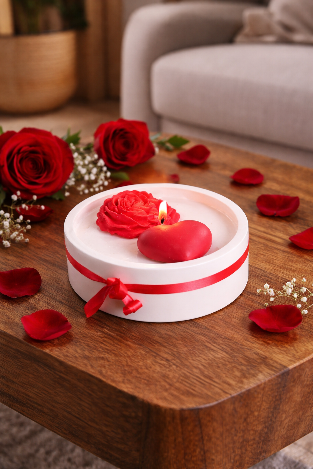 Sevgililer Günü Tasarımlı Kokulu Mum