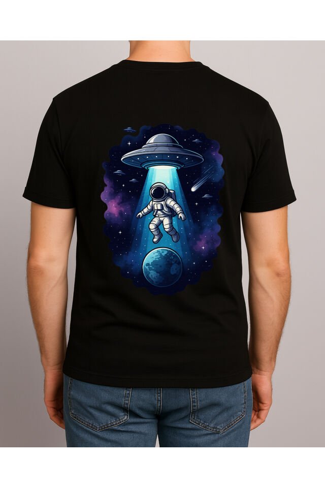 Tişört Unisex (Astronot) Erkek Si̇yah - 2XL