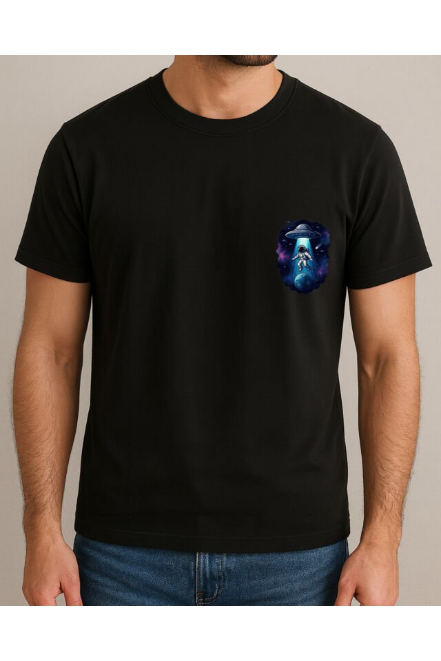 Tişört Unisex (Astronot) Erkek Si̇yah - XL