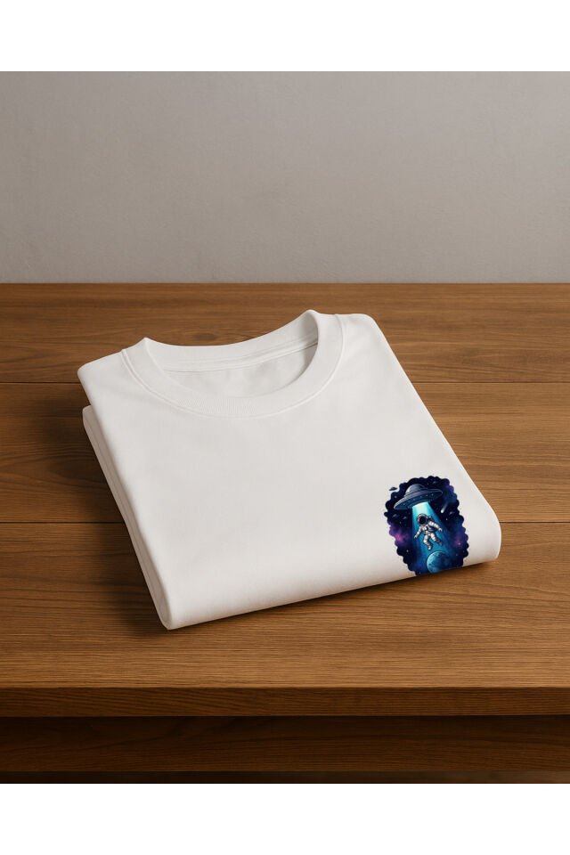 Tişört Unisex (Astronot) Erkek Beyaz - 2XL