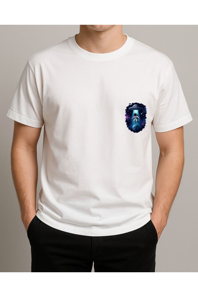 Tişört Unisex (Astronot) Erkek Beyaz - 2XL