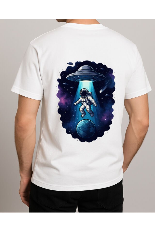 Tişört Unisex (Astronot) Erkek Beyaz - L
