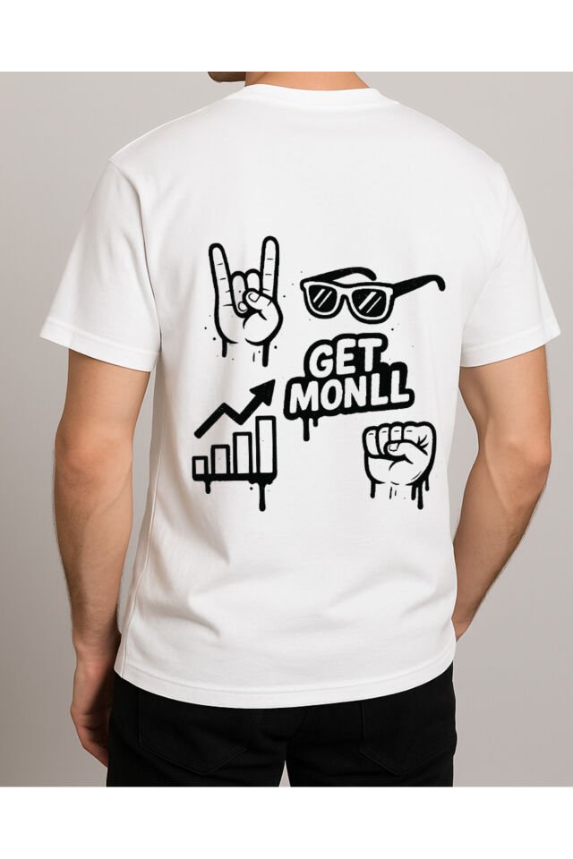 Tişört Unisex (Get Monll) Erkek Beyaz - 2XL