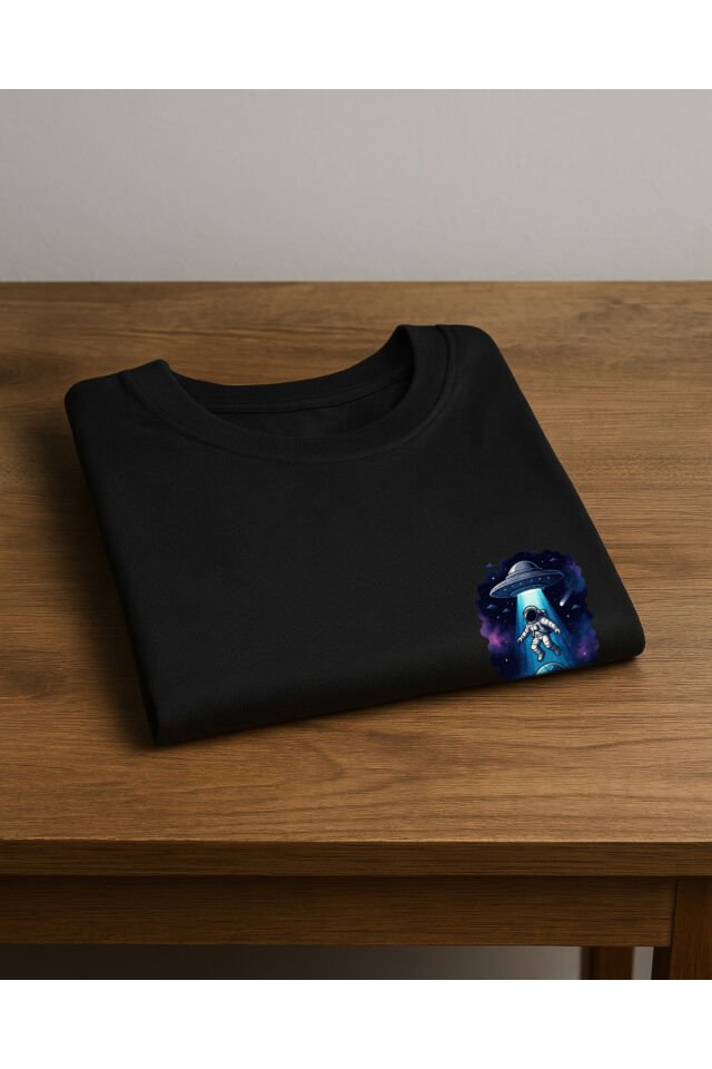Tişört Unisex (Astronot) Kadin Si̇yah - 10-11 Yaş