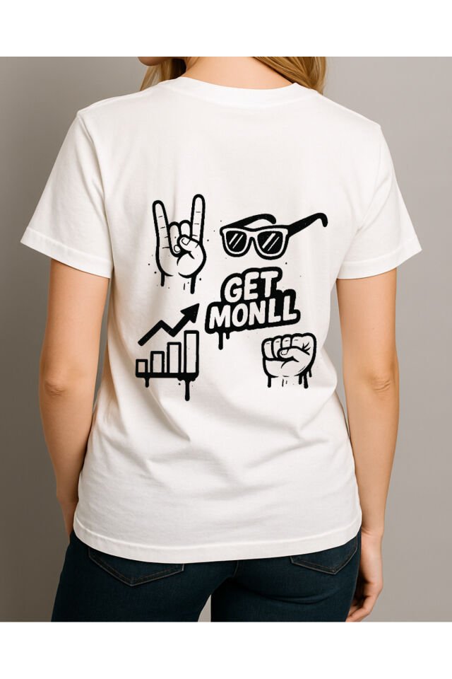 Tişört Unisex (Get Monll) Kadin Beyaz - XL
