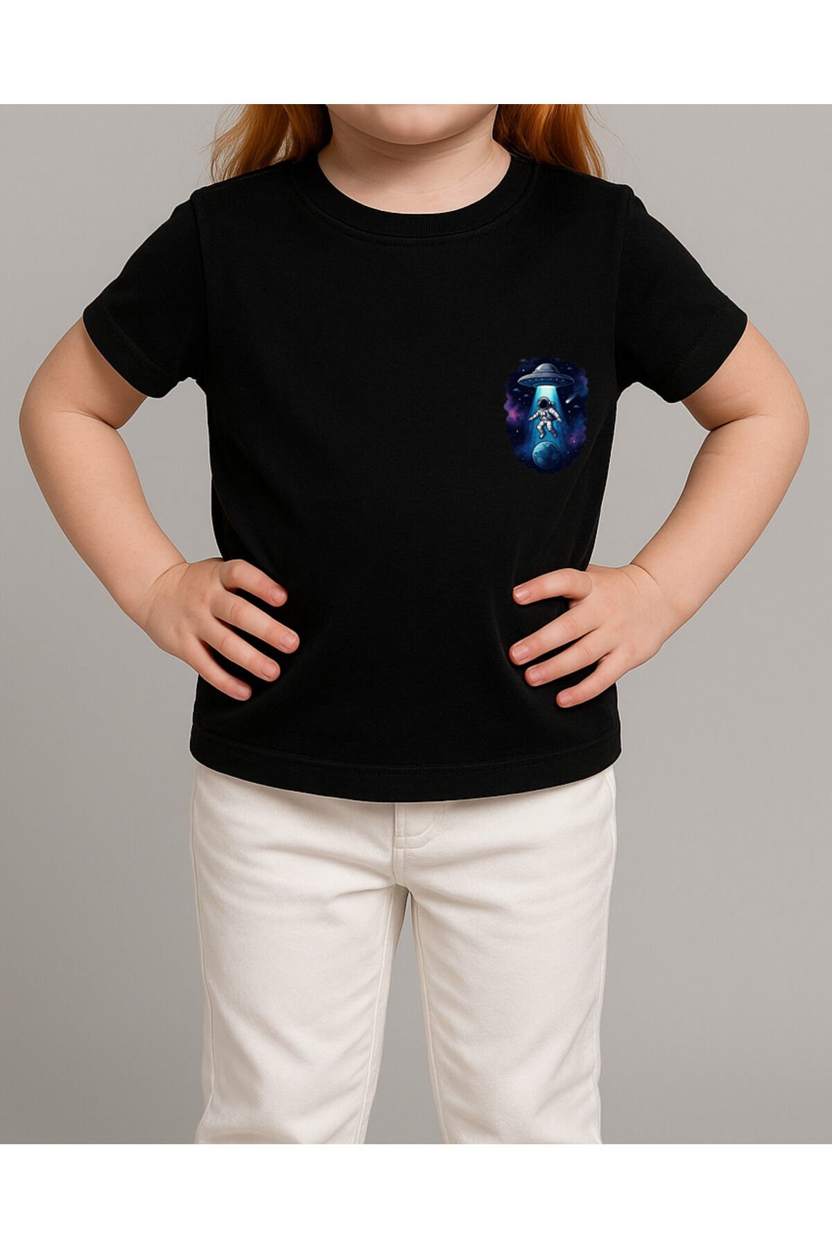 Tişört Unisex Çocuk (Astronot) Kiz Si̇yah - 4-5 Yaş
