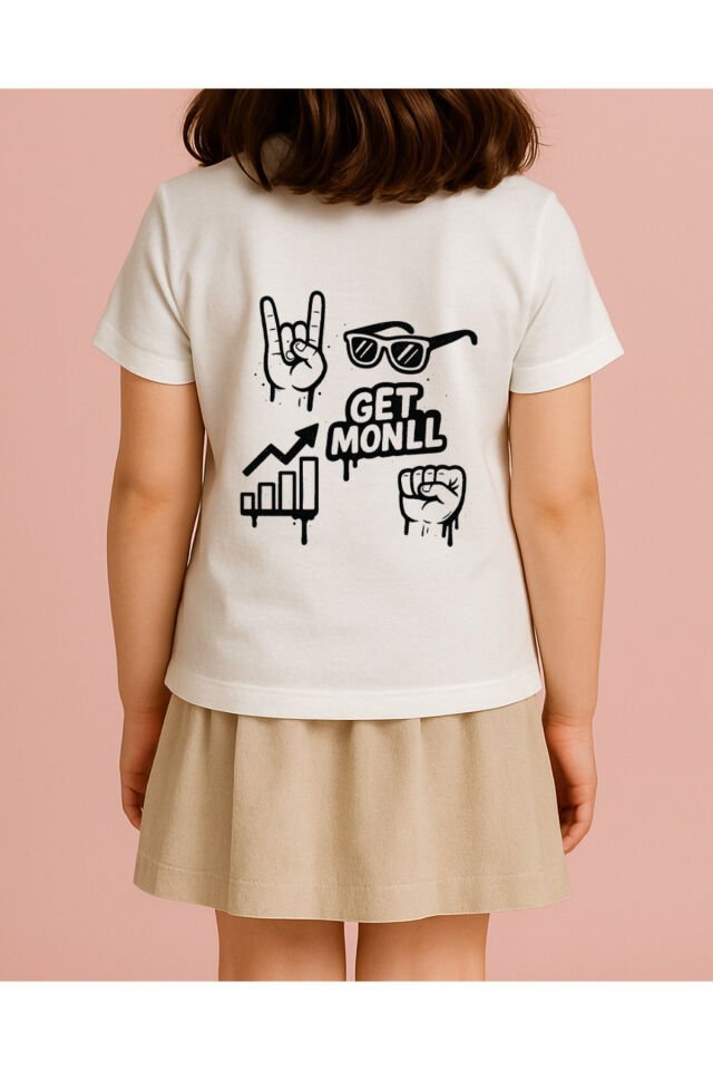 Tişört Unisex Çocuk (Get Monll) Kiz Beyaz - 4-5 Yaş