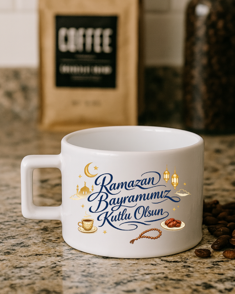 Ramazan Bayramına Özel Tasarımlı Kahve Kupası
