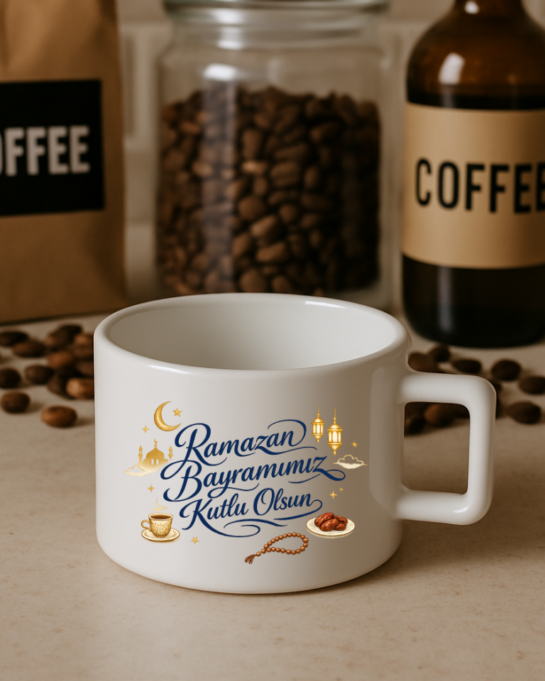 Ramazan Bayramına Özel Tasarımlı Kahve Kupası