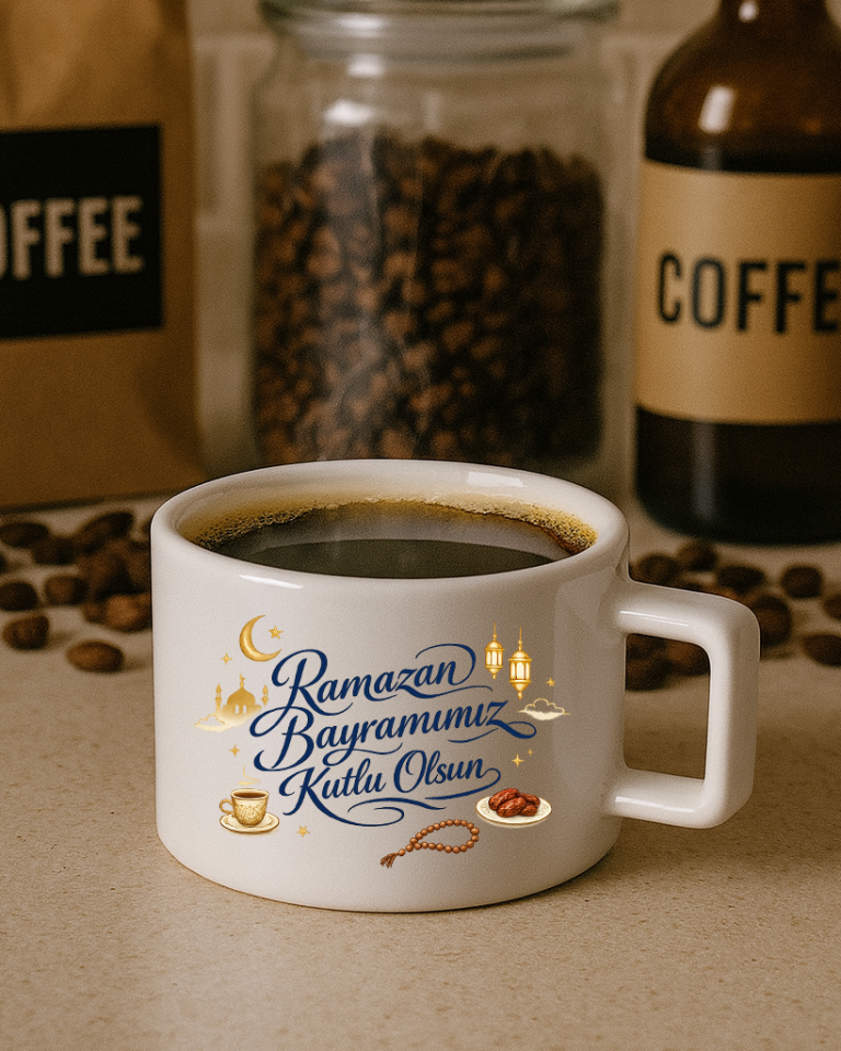 Ramazan Bayramına Özel Tasarımlı Kahve Kupası