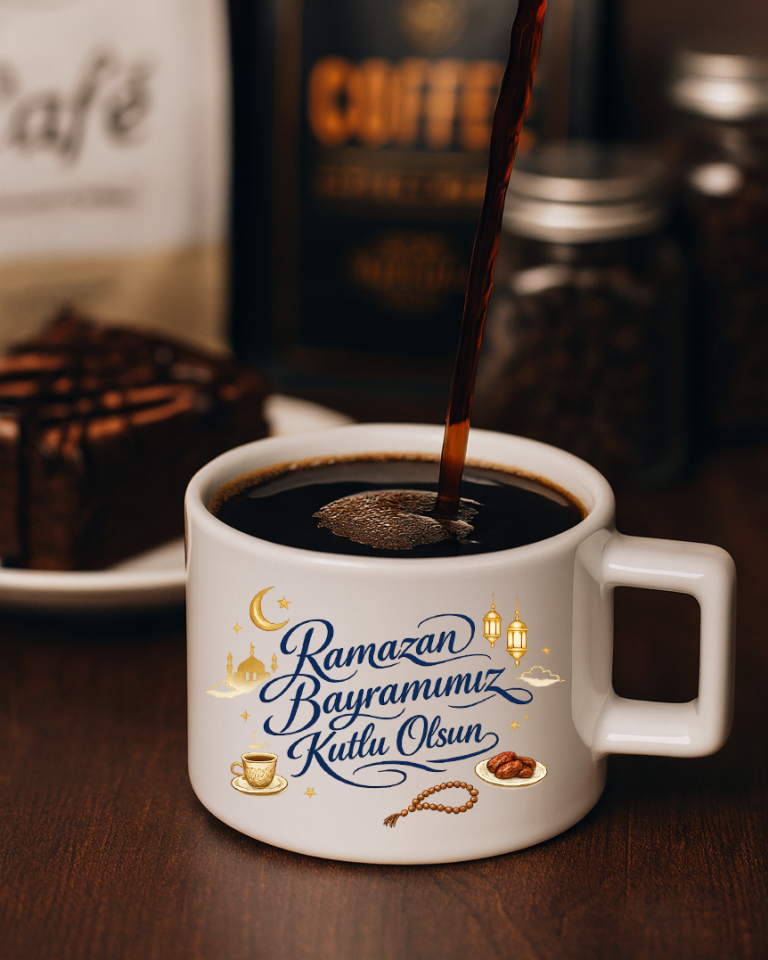 Ramazan Bayramına Özel Tasarımlı Kahve Kupası