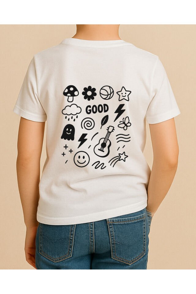 Tişört Unisex Çocuk (Good) Erkek Beyaz - 4-5 Yaş