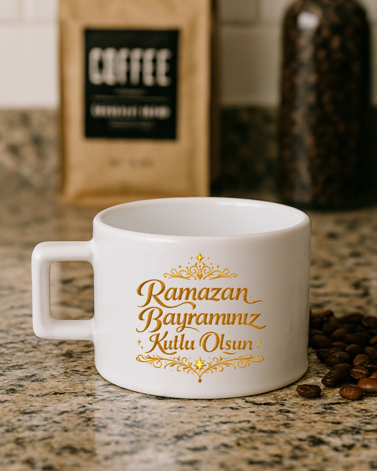 Ramazan Bayramına Özel Tasarımlı Kahve Kupası 7. Tasarım