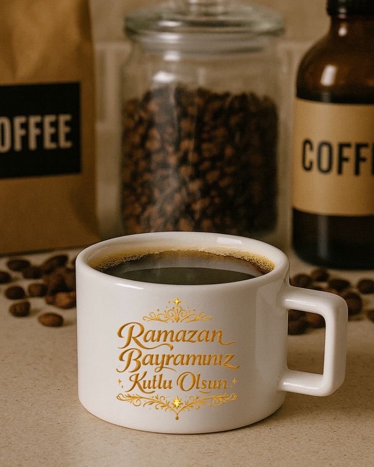 Ramazan Bayramına Özel Tasarımlı Kahve Kupası 7. Tasarım