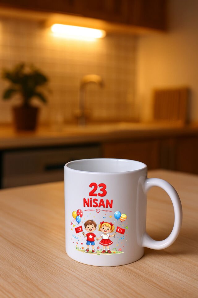 23 Nisan Baskılı Beyaz Kupa