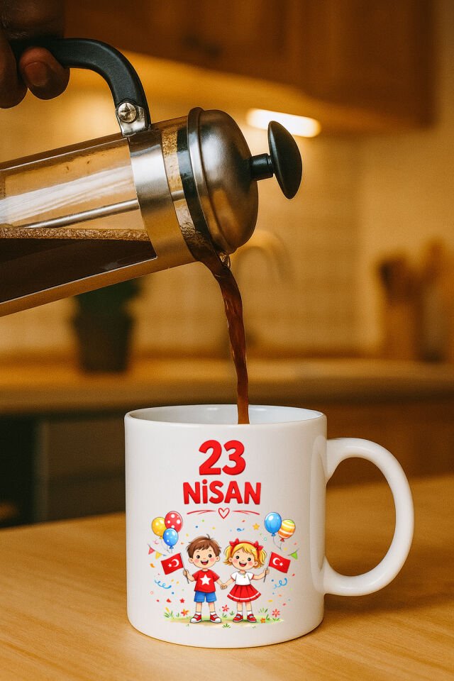 23 Nisan Baskılı Beyaz Kupa