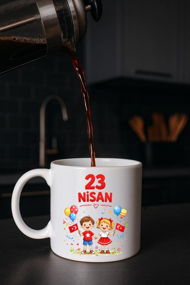 23 Nisan Baskılı Beyaz Kupa