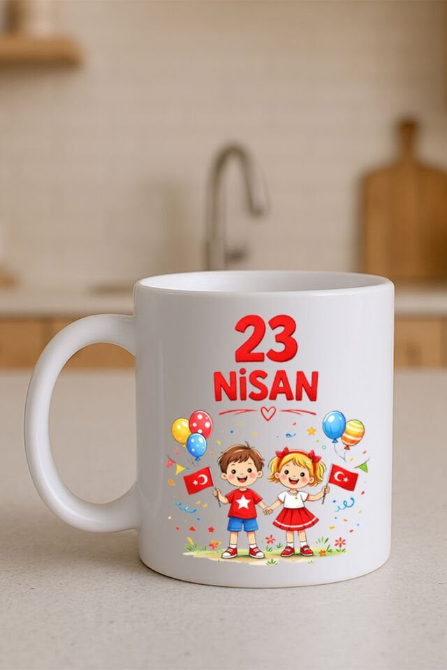 23 Nisan Baskılı Beyaz Kupa