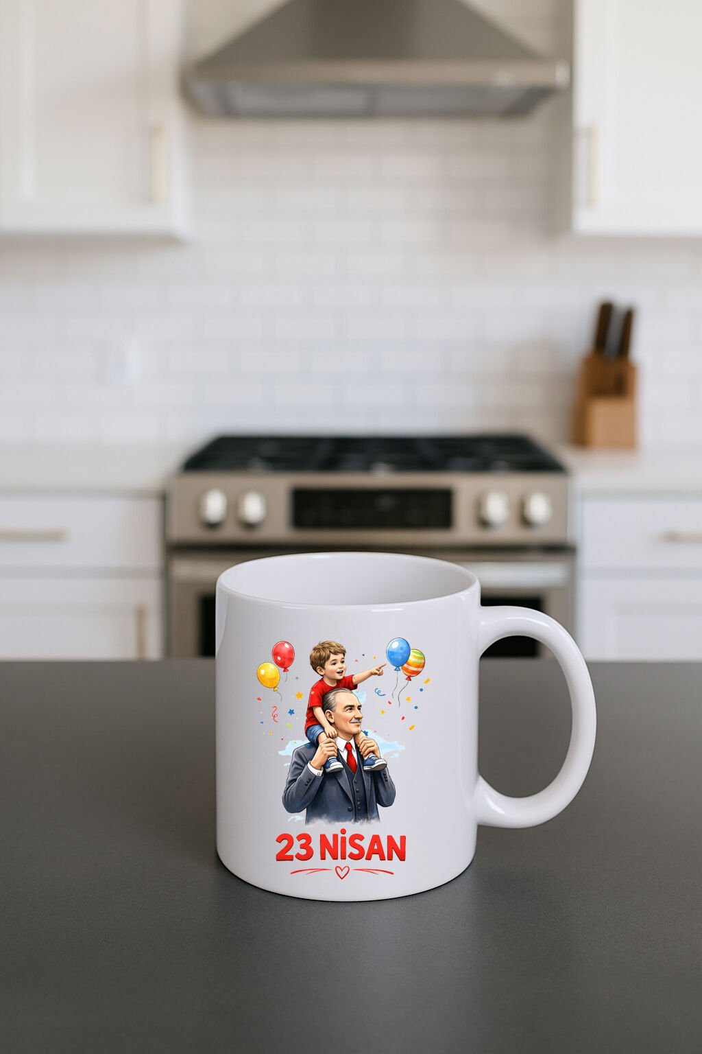 23 Nisan Baskılı Beyaz Kupa 3. Tasarım