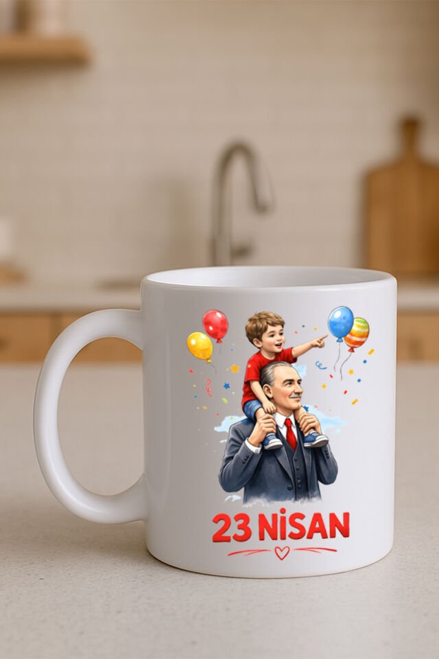 23 Nisan Baskılı Beyaz Kupa 3. Tasarım