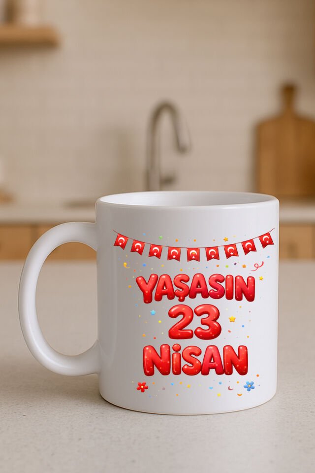 23 Nisan Baskılı Beyaz Kupa 5. Tasarım