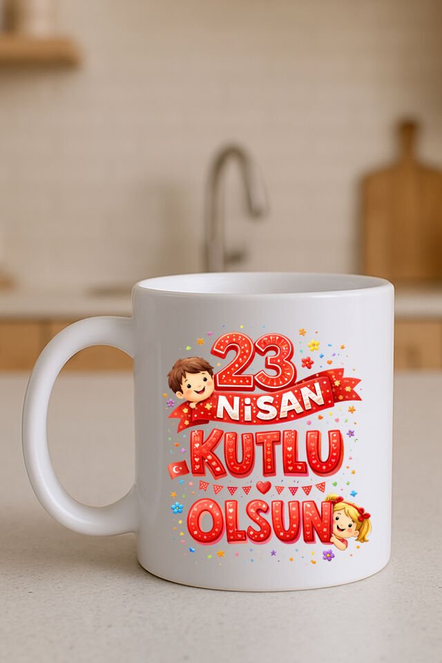 23 Nisan Baskılı Beyaz Kupa 6. Tasarım