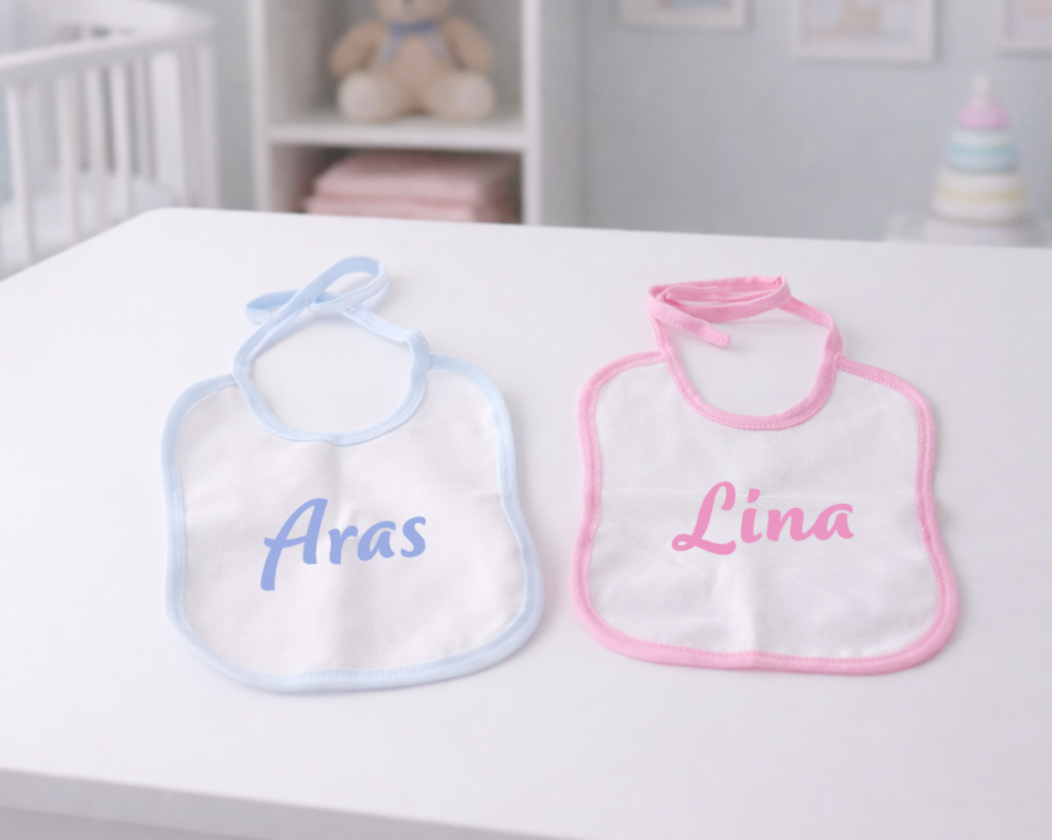 Kişiye Özel Baskılı Bebek Önlüğü