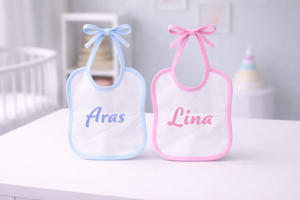 Kişiye Özel Baskılı Bebek Önlüğü
