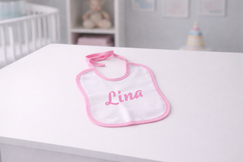 Kişiye Özel Baskılı Bebek Önlüğü
