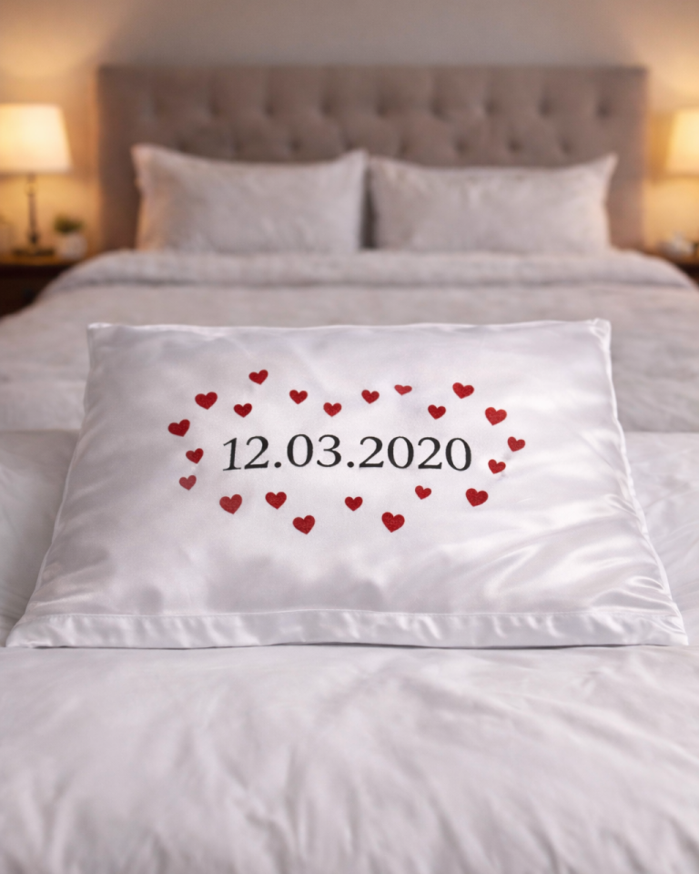 Kişiye Özel Baskılı Saten Yastık Kılıfı