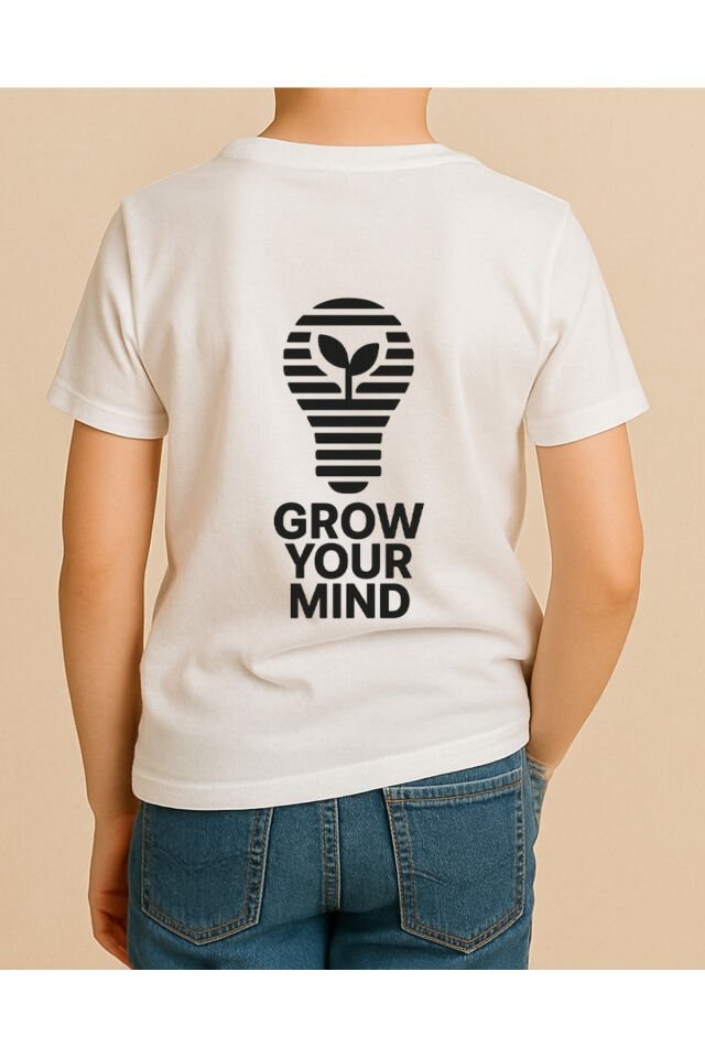 Tişört Unisex Çocuk (Grow) Erkek Beyaz - 10-11 Yaş
