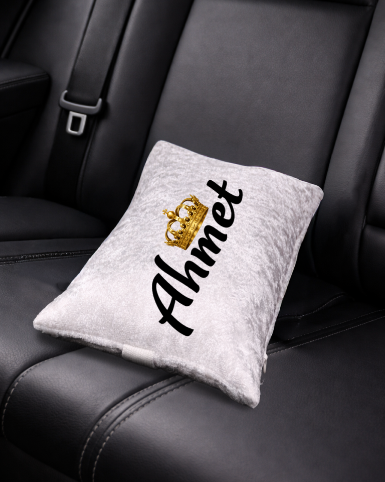 Kişiye Özel Baskılı Kadife Araç İçi Yastık