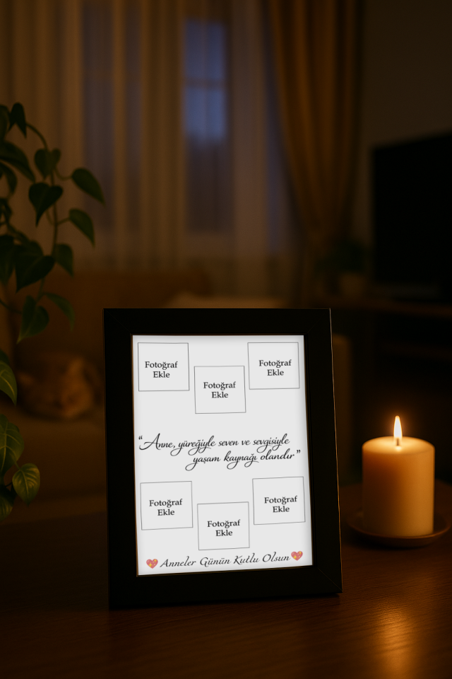 Anneler Gününe Özel Çerçeve Ve Fotoğraf Baskısı (10X15) Siyah