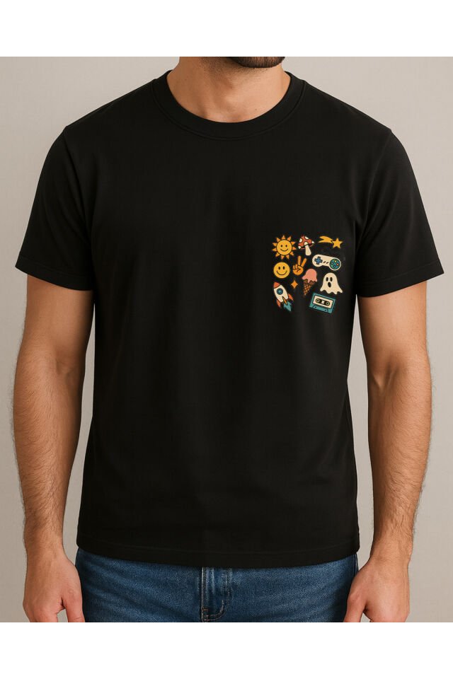 Tişört Unisex (Hayalet) Erkek Si̇yah - L