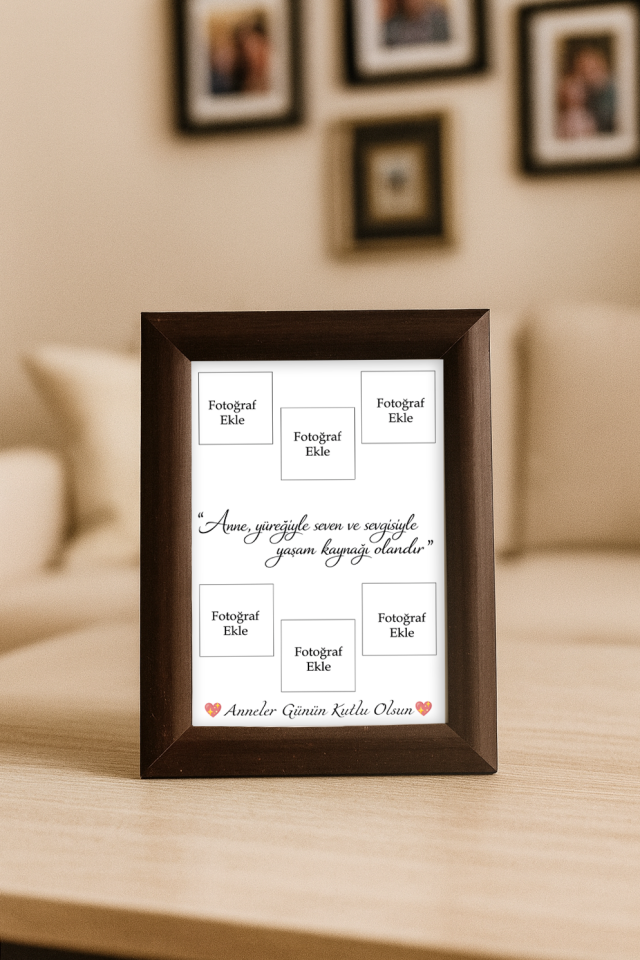 Anneler Gününe Özel Çerçeve Ve Fotoğraf Baskısı (10X15) Kahverengi