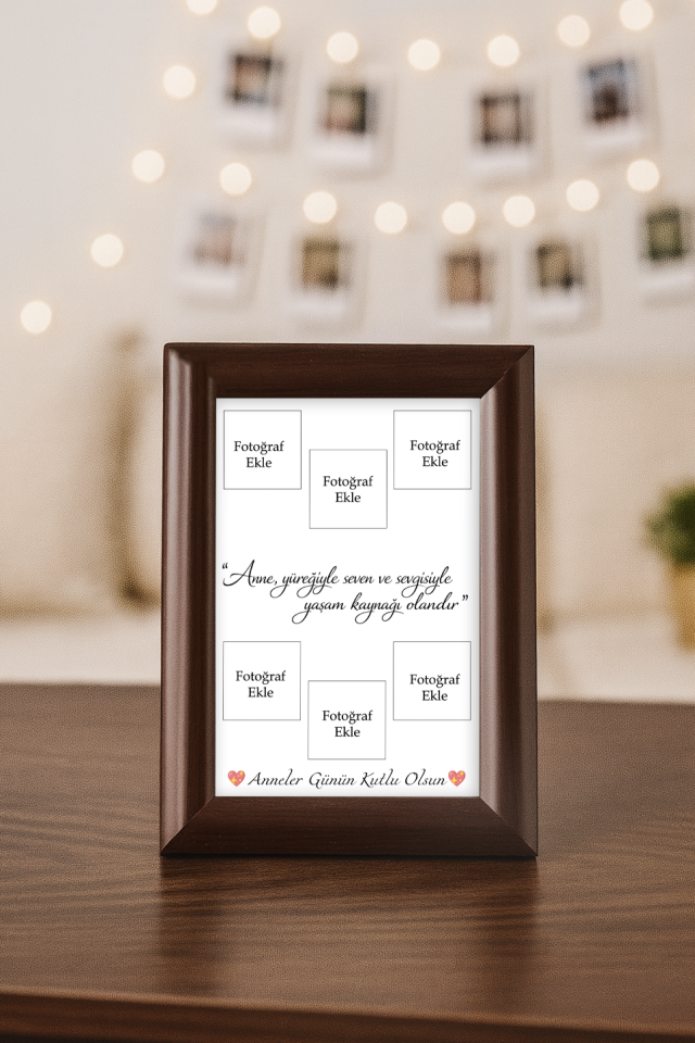 Anneler Gününe Özel Çerçeve Ve Fotoğraf Baskısı (10X15) Kahverengi