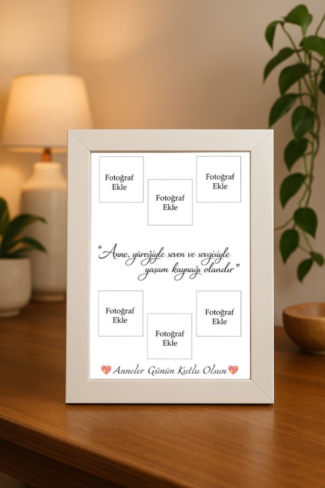 Anneler Gününe Özel Çerçeve Ve Fotoğraf Baskısı (13X18) Beyaz