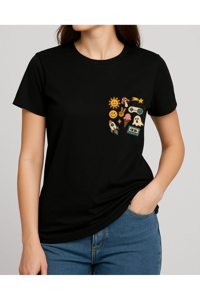 Tişört Unisex (Hayalet) Kadin Si̇yah - M