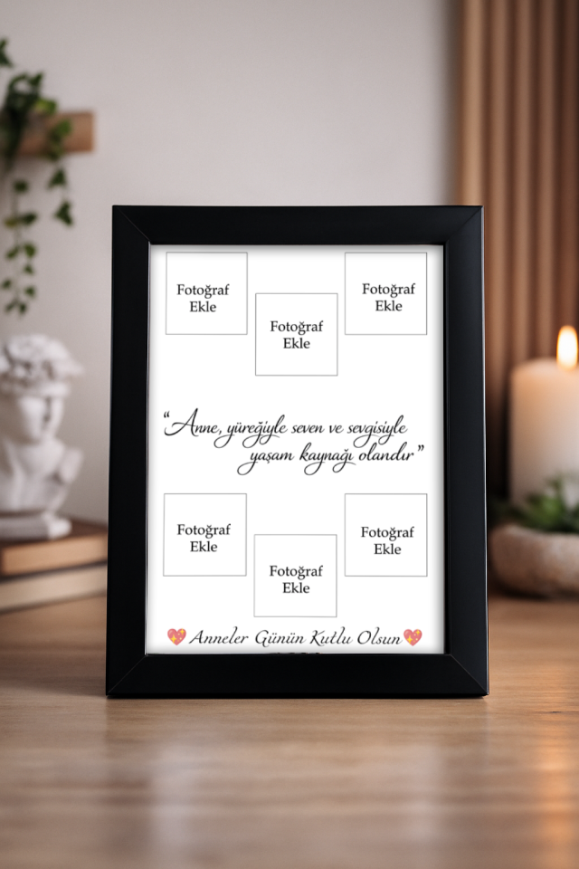 Anneler Gününe Özel Çerçeve Ve Fotoğraf Baskısı (13X18) Siyah