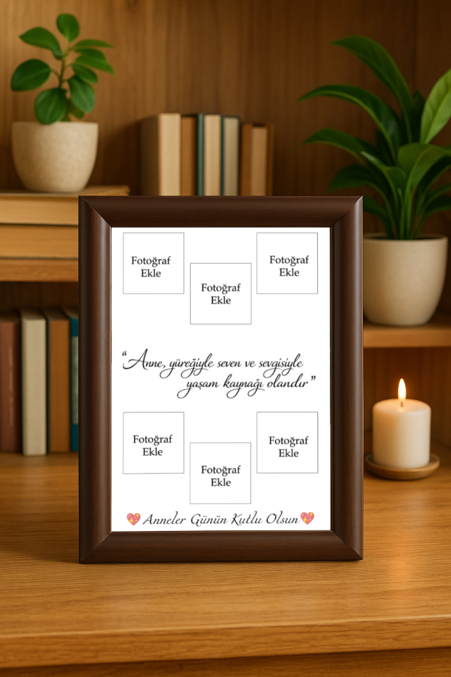 Anneler Gününe Özel Çerçeve Ve Fotoğraf Baskısı (13X18) Kahverengi