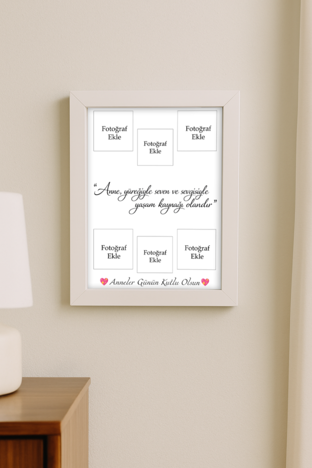 Anneler Gününe Özel Çerçeve Ve Fotoğraf Baskısı (15X21) Beyaz