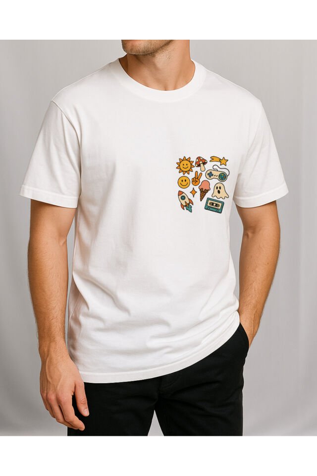 Tişört Unisex (Hayalet) Erkek Beyaz - 2XL