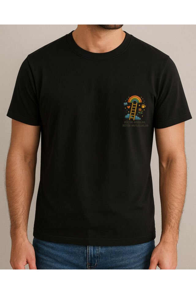 Tişört Unisex (Merdiven) Erkek Si̇yah - 2XL