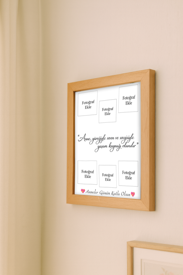Anneler Gününe Özel Çerçeve Ve Fotoğraf Baskısı (15X21) Ahşap