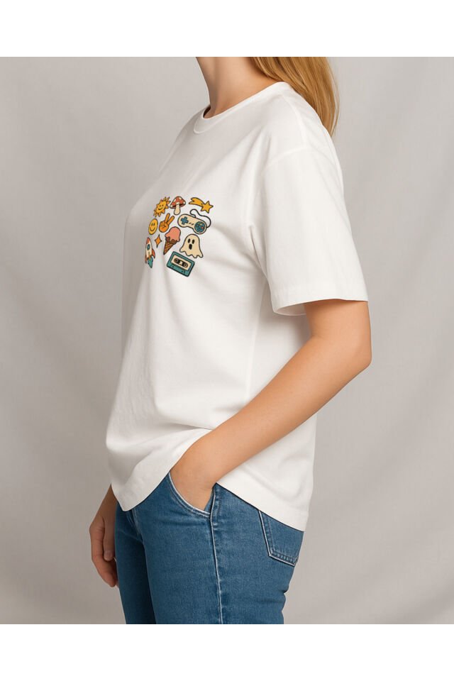 Tişört Unisex (Hayalet) Kadin Beyaz - 2XL