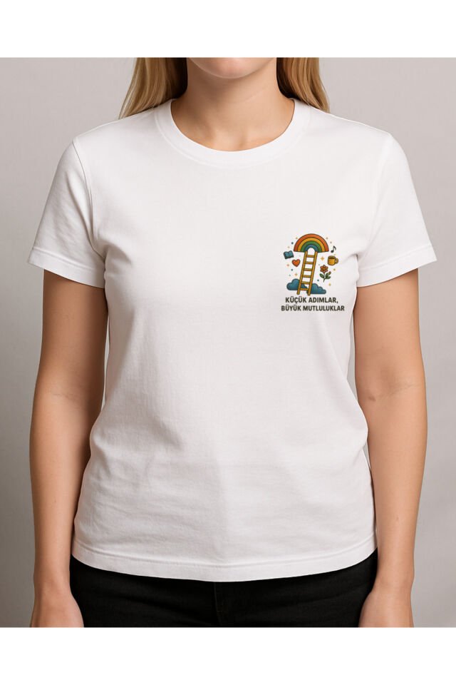 Tişört Unisex (Merdiven) Kadin Beyaz - 2XL