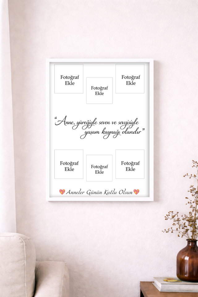 Anneler Gününe Özel Çerçeve Ve Fotoğraf Baskısı (30X40) Beyaz